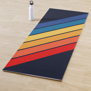 Retro Stripes Stilvolle Linien Stripter 70er 80er  Yogamatte