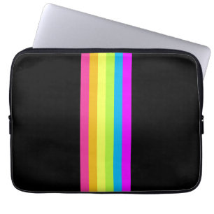Retro Stripes Tablet Case (Black & Neon Multi)
