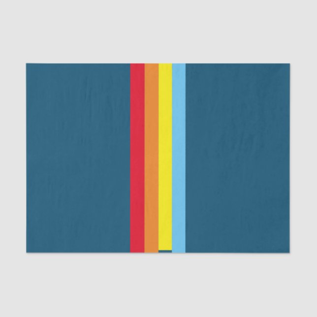 Retro Stripes Tissue (Navy Blue Multi) Seidenpapier (Vorderseite)