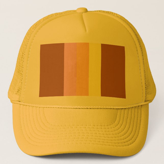 Retro Stripes Trucker Hat (Orange Multi) Truckerkappe (Vorderseite)
