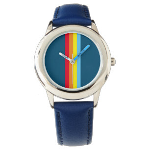 Retro Stripes Watch (Navy Blue Multi) Armbanduhr