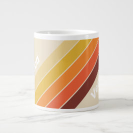 Retro Stripes with Name Jumbo-Tasse