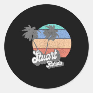 Retro Stuart Florida Fl Vintage Strand Surfen Für Runder Aufkleber