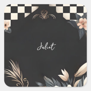 Retro Studio Kreative Illustrierte Brautparty Quadratischer Aufkleber