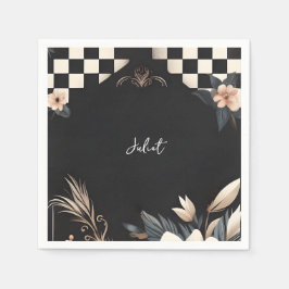 Retro Studio Kreatives Illustriertes Brautparty Serviette