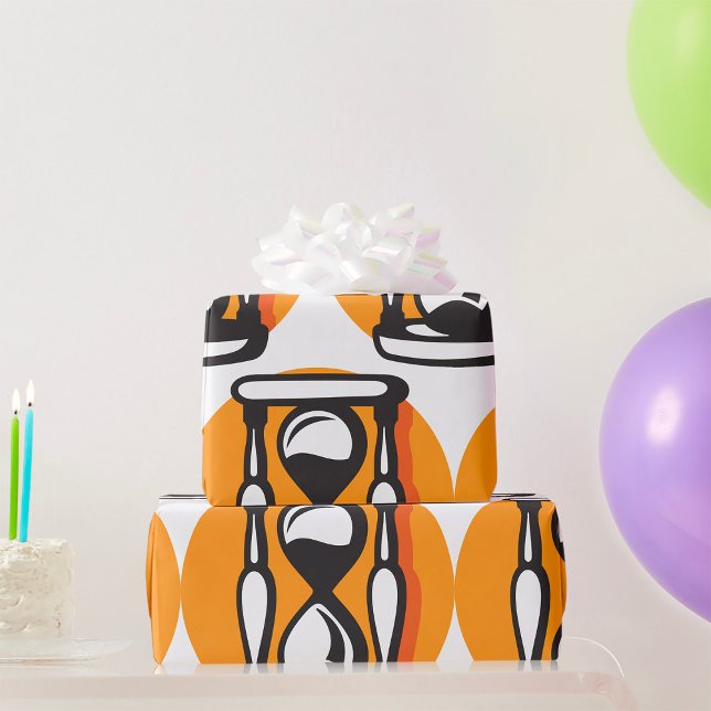 Retro-Stundenglas-Zeit Minimalistisch Geschenkpapier (Von Creator hochgeladen)