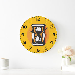 Retro-Stundenglas-Zeit Minimalistisch Große Wanduhr