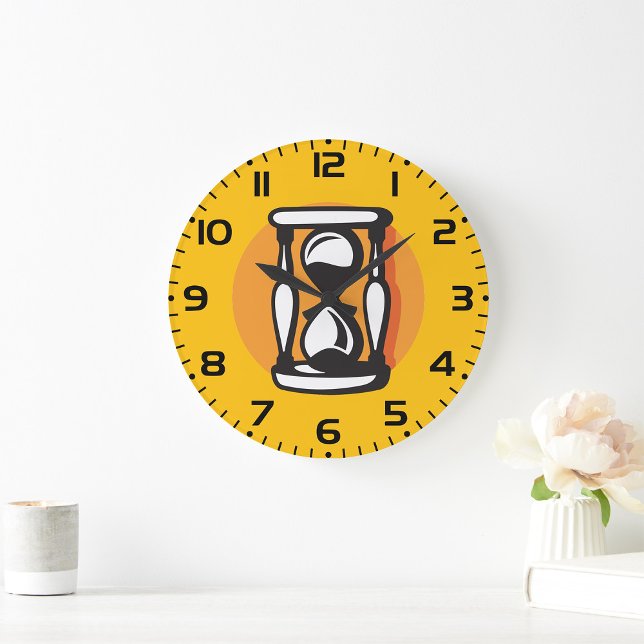 Retro-Stundenglas-Zeit Minimalistisch Große Wanduhr (Von Creator hochgeladen)