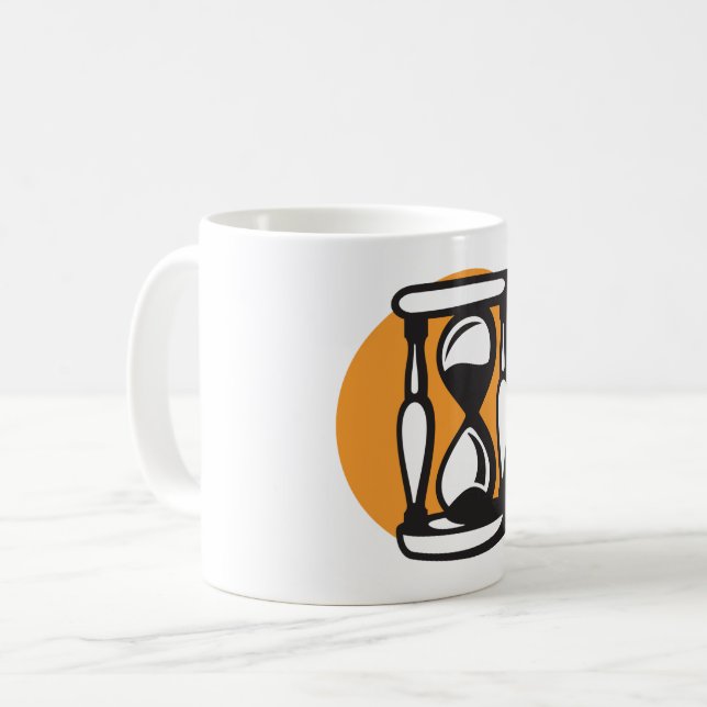 Retro-Stundenglas-Zeit Minimalistisch Kaffeetasse (Vorderseite Links)