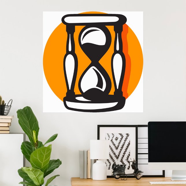 Retro-Stundenglas-Zeit Minimalistisch Poster (Von Creator hochgeladen)
