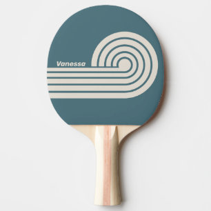 Retro-Sturm-Doppel-Curl-Streifen mit Namen Tischtennis Schläger