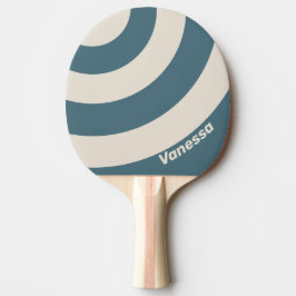 Retro Sturm Drei Kreise Streifen mit Namen Tischtennis Schläger