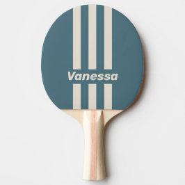 Retro Sturm Drei Pin Streifen mit Name Tischtennis Schläger