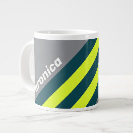 Retro-Sturm-Wolkenhain-Streifen mit Namen Jumbo-Tasse