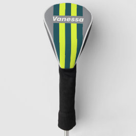 Retro-Sturmwolken-Hain-Pin-Streifen mit Namen Golf Headcover