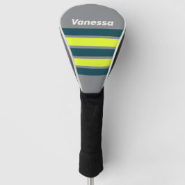 Retro-Sturmwolkenhain quer über Streifen mit Namen Golf Headcover