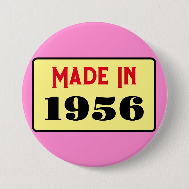 Retro style 70th birthday badge 1956 button (Vorderseite)