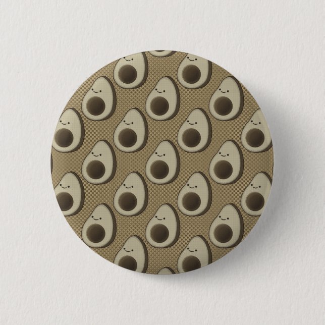 Retro-Style Avocado-Muster Button (Vorderseite)