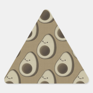 Retro-Style Avocado-Muster Dreieckiger Aufkleber