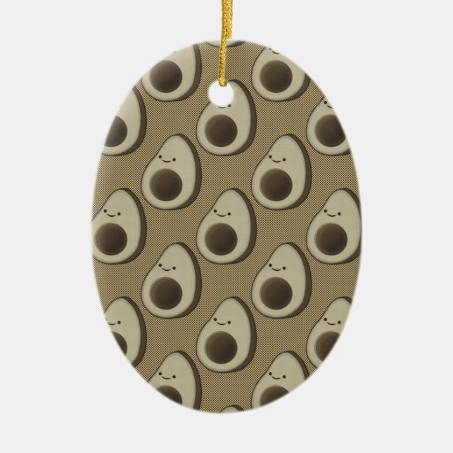 Retro-Style Avocado-Muster Keramikornament (Vorne)