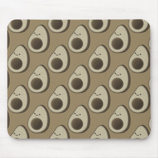 Retro-Style Avocado-Muster Mousepad (Vorne)