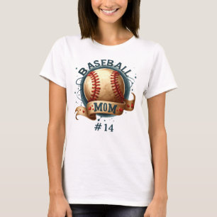 Retro Style Baseball-Mama Personalisiert T-Shirt