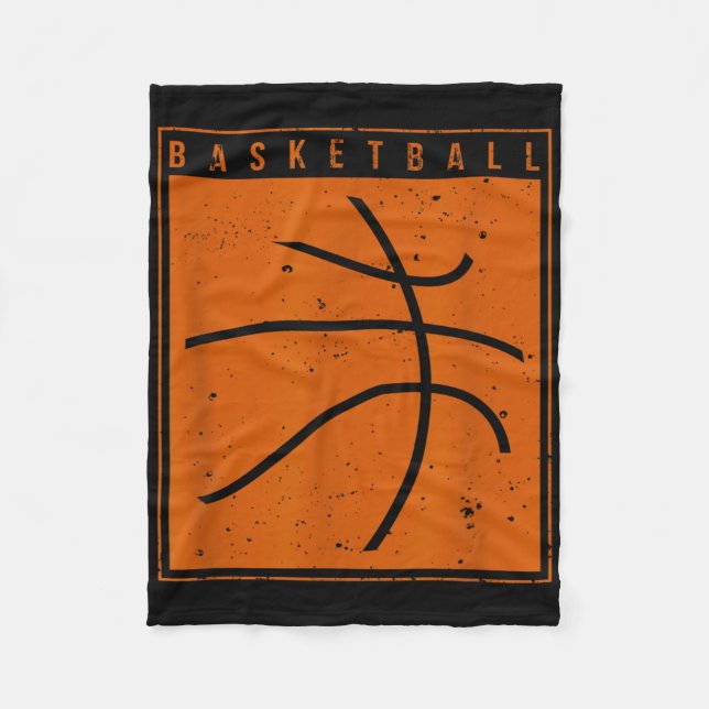 Retro Style Basketball Spielkids Boys 10-12 12- Fleecedecke (Vorderseite)
