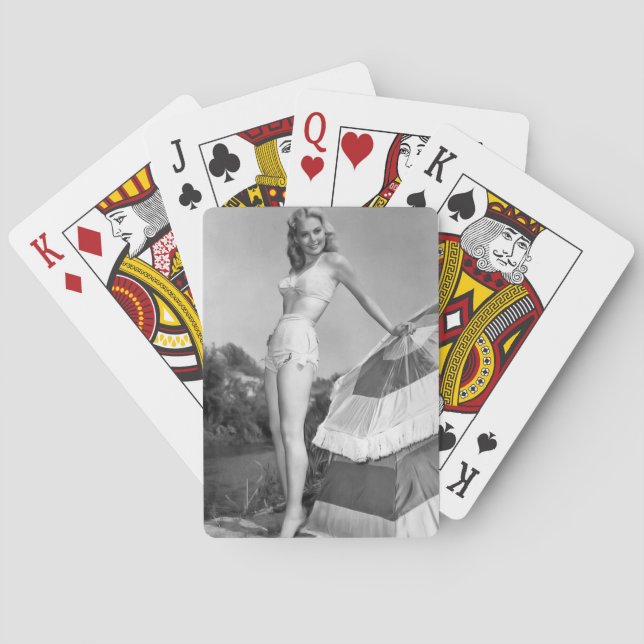 Retro-Style Bething Beauty Playing Cards Spielkarten (Rückseite)