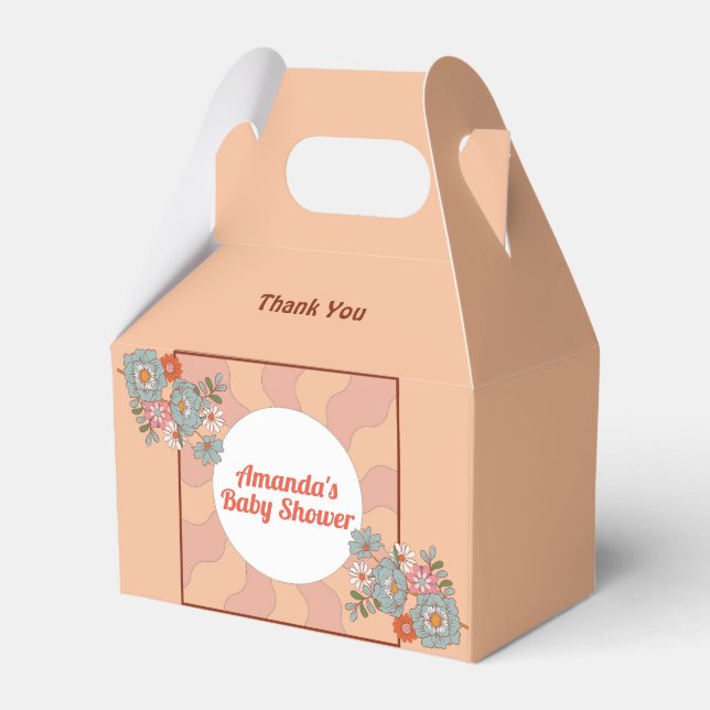 Retro Style Blume Baby Showbox Geschenkschachtel (Vorderseite)