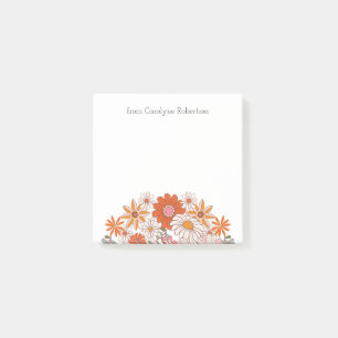Retro-Style-Blume - Individuelle Name-Nachhinweise Post-it Klebezettel