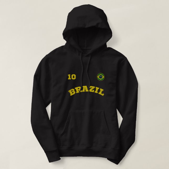 Retro Style Brasilien Fußball Team Nummer 10 Fußba Hoodie (Design vorne)