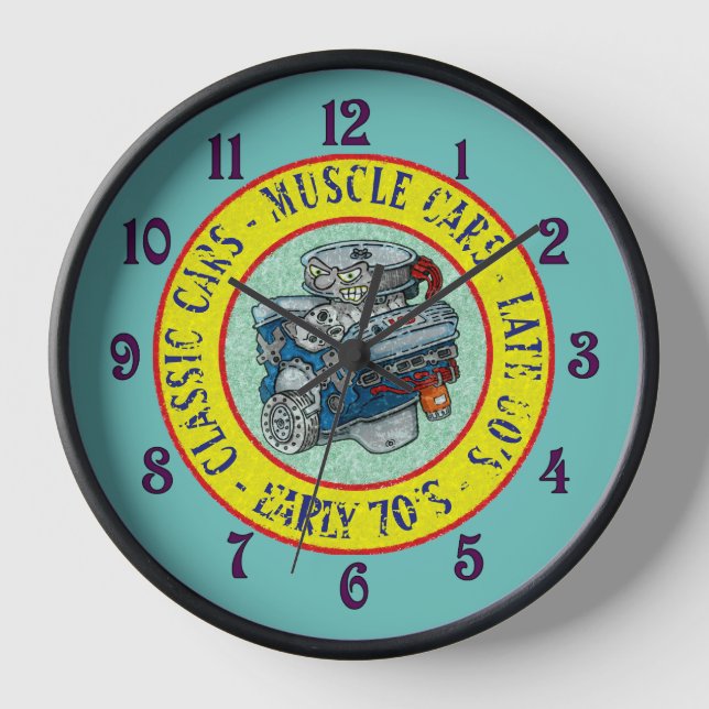 RETRO STYLE CAR MOTOR UHR (Vorderseite)
