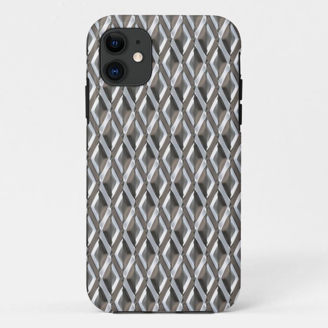 Retro Style Checkered Chrome Diamonds Print Case-Mate iPhone Hülle (Rückseite)