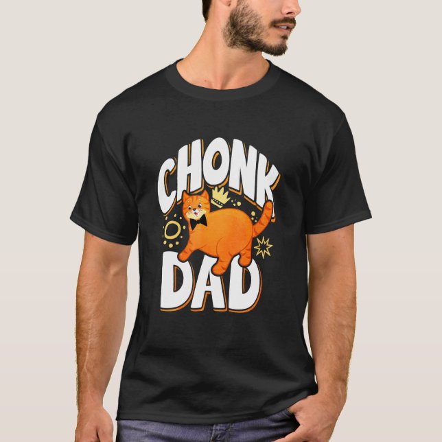 Retro Style Chonk Vater Cat T-Shirt (Vorderseite)