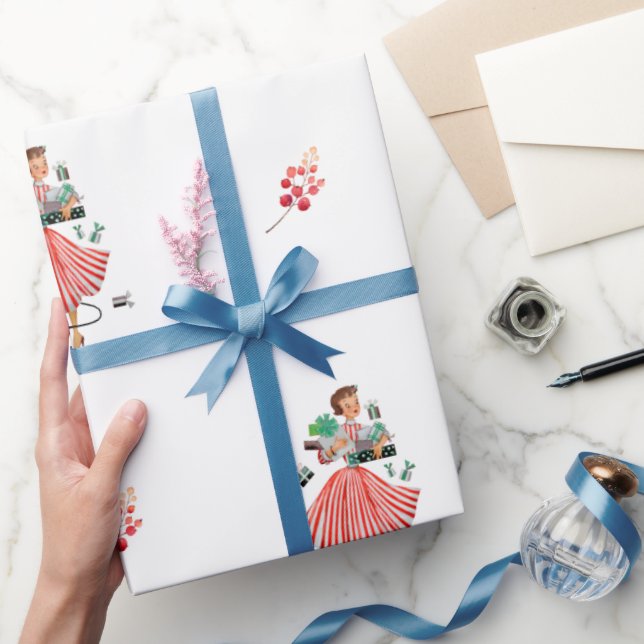 Retro Style Christmas Wrap Geschenkpapier (Schenken)