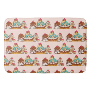 Retro Style Cupcakes Sweet Dessert Muster Badematte