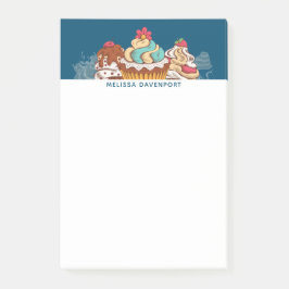Retro Style Cupcakes Sweet Dessert Post-it Klebezettel