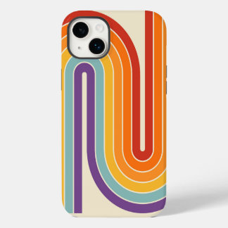 Retro-Style der 1970er Jahre mit gebogenen Streife iPhone 14 Plus Hülle