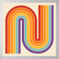 Retro-Style der 1970er Jahre mit gebogenen Streife