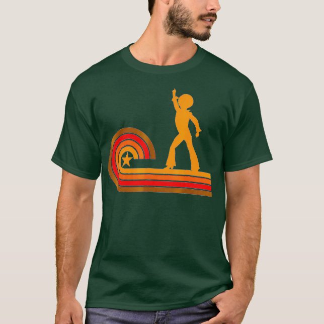 Retro Style Disco Dancer Silhouette Disco T-Shirt (Vorderseite)