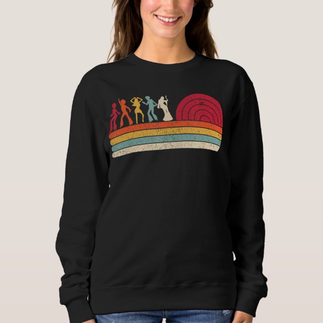 Retro Style Disco Dancing 70er Themed Costum Sweatshirt (Vorderseite)