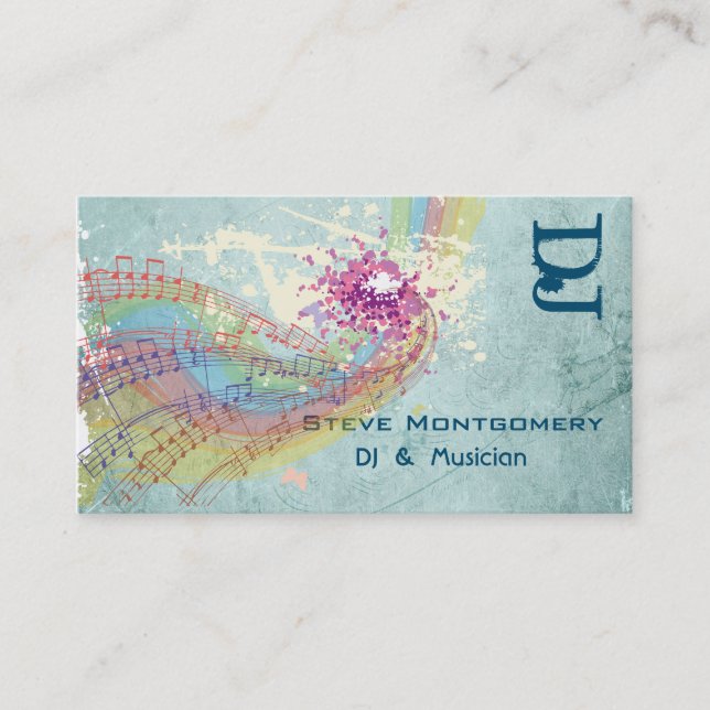 Retro Style Dj und Musiker Visitenkarte (Vorderseite)