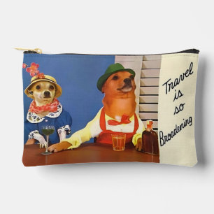 Retro Style Dog Travel Toilettenbeutel Zubehörtasche