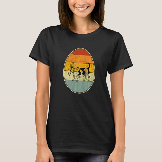 Retro Style Easter Egg Graphic Ostertafel H T-Shirt (Vorderseite)
