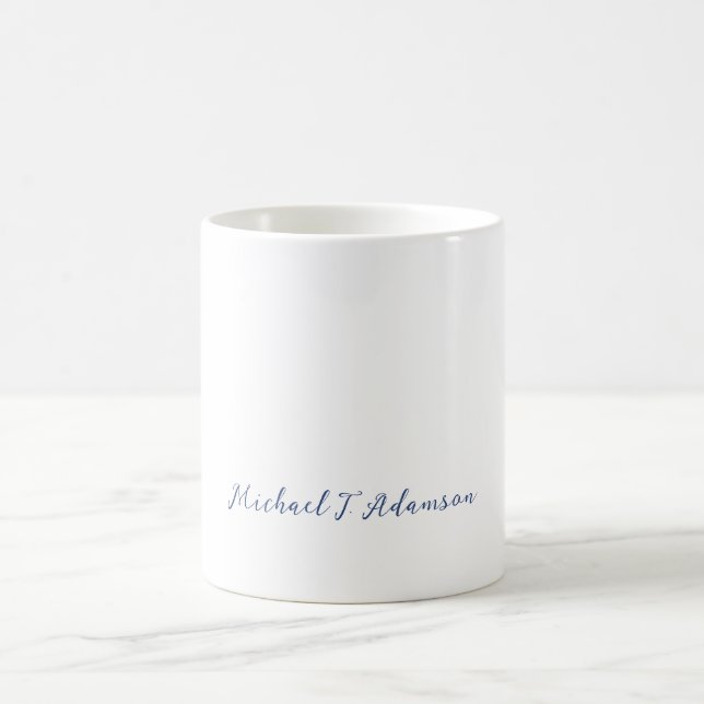 Retro Style Elegant Plain White Calligraphy Name Kaffeetasse (Mittel)