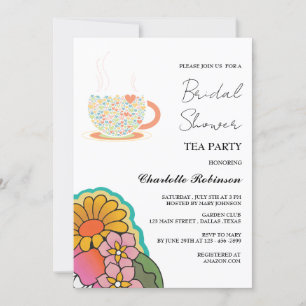 Retro Style Garden Tee Party Brautparty Einladung
