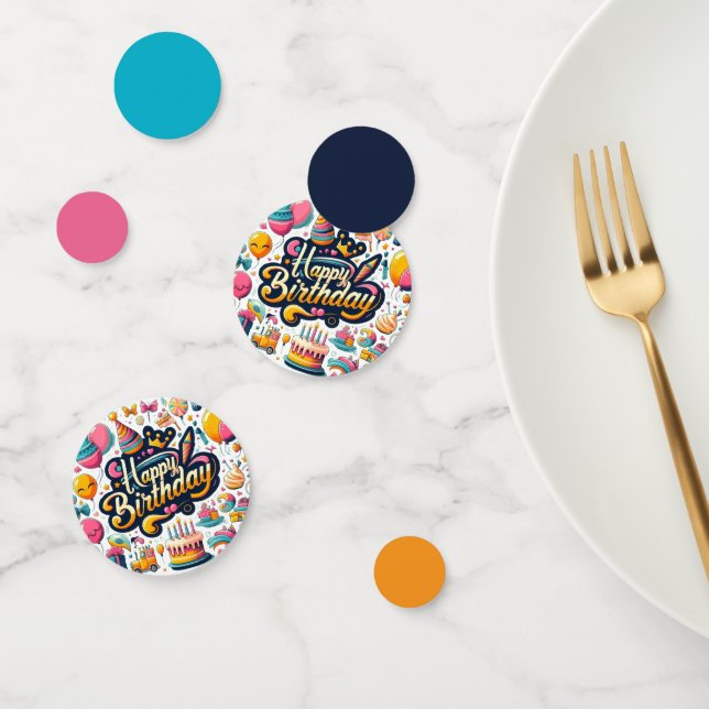 Retro Style Happy Geburtstagsfeier Confetti Konfetti (Gruppe)