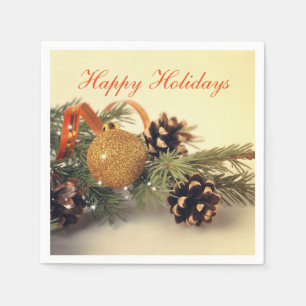 Retro Style Happy Holiday Dekorationen Papier Napk Serviette