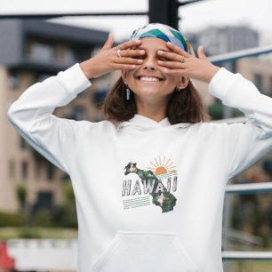 Retro Style Hawaii Silhouette Kids Hoodie