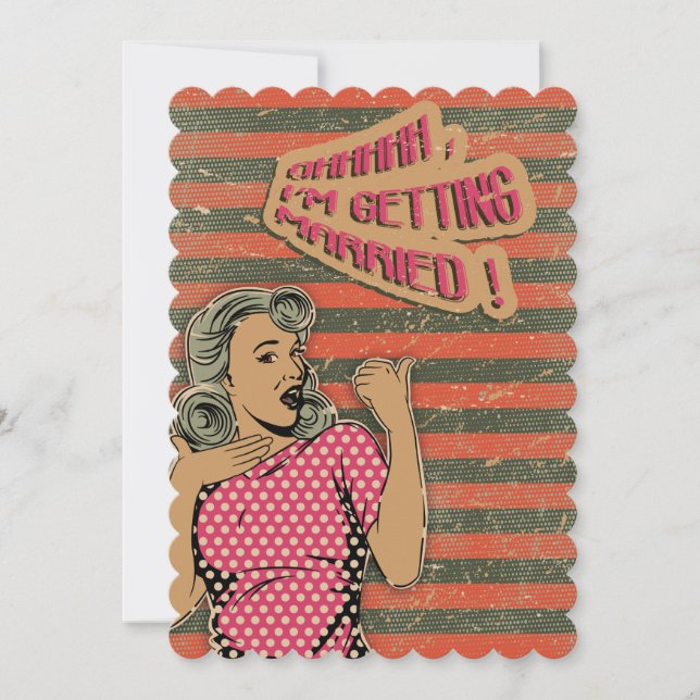 Retro Style Hochzeitsempfang Einladung (Vorderseite)